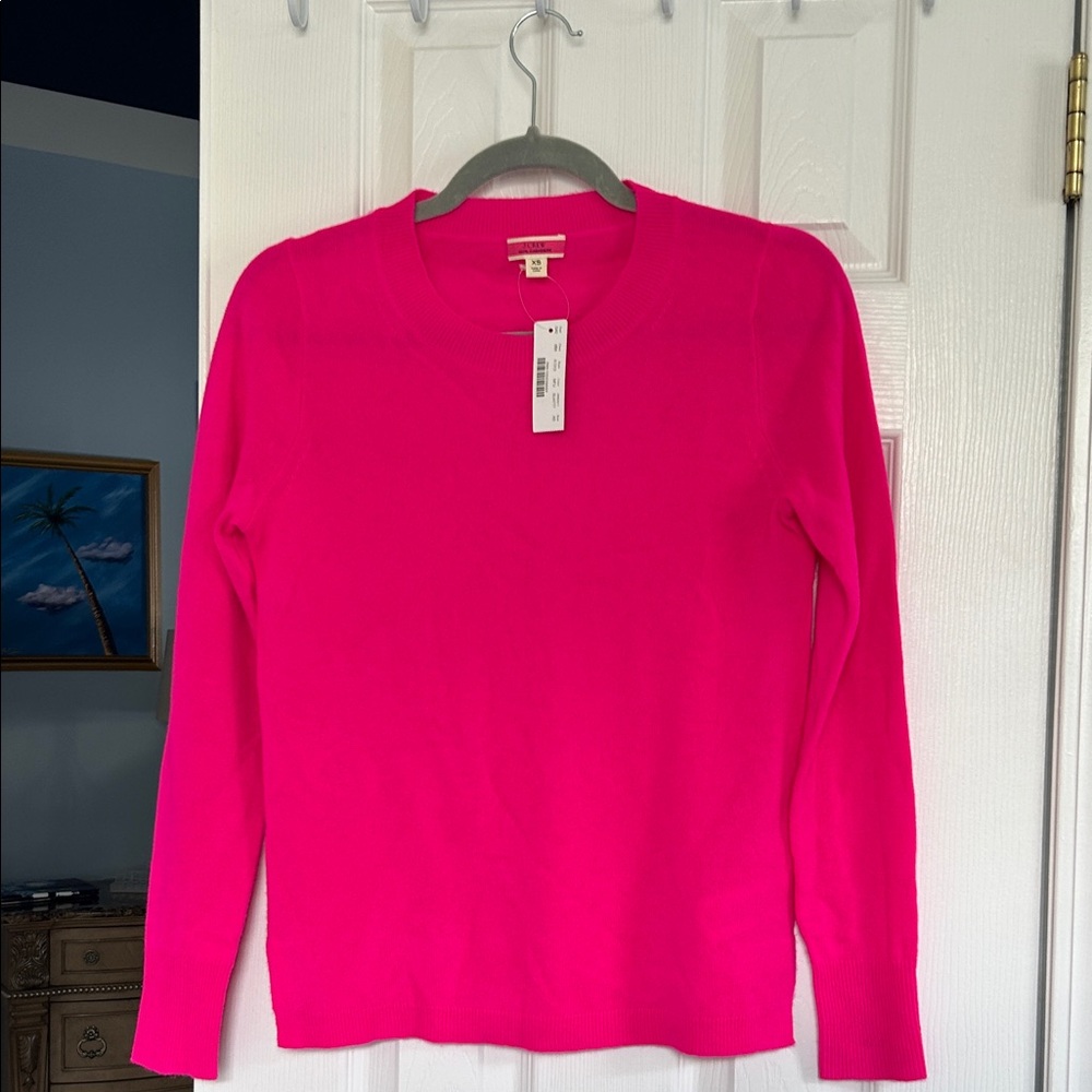 J. Crew Women's Cashmere Sweater in Vibrant Pink